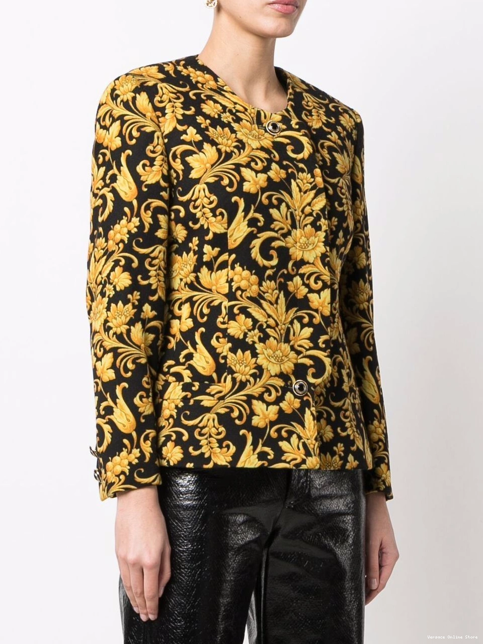 Affordable Versace Women jacket baroque-print 1990s single-breasted 0501